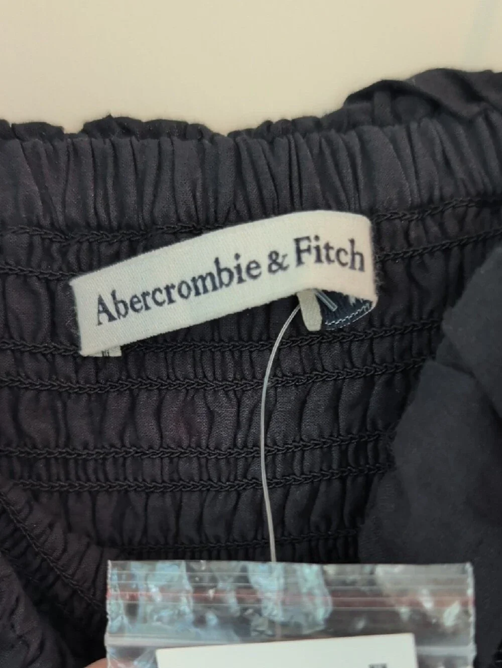 NWT Abercrombie & Fitch Black Ruffle-Trim Maxi Dress Petite Small